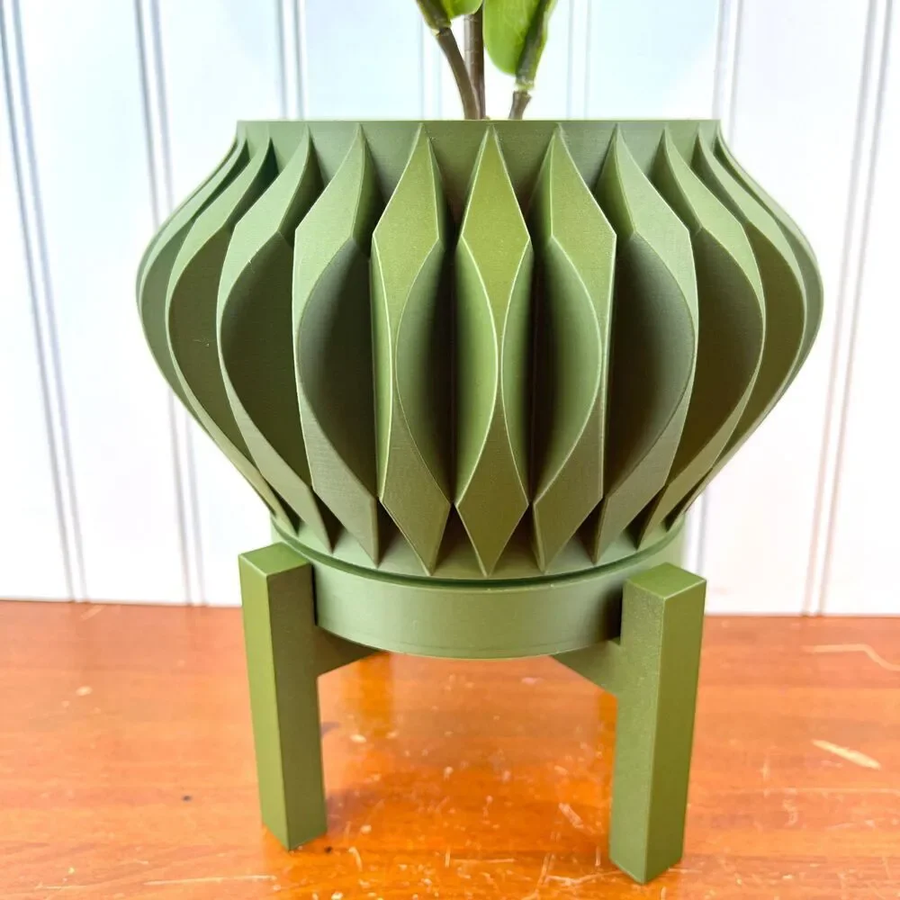 Sevi Indoor Planter Pot w/ Drainage Hole and Drip Tray, Houseplants